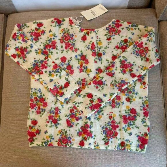 NWT Sezane Juno Cardigan XXS/XS Sweater Reversible Floral Ivory Jardin Secret - Picture 8 of 13